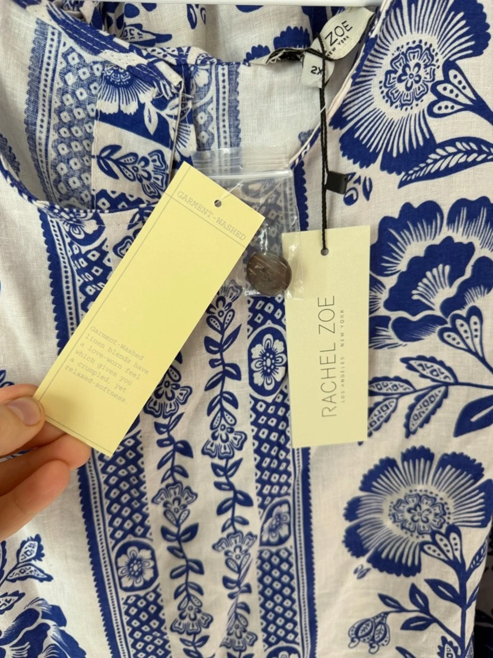 RACHEL ZOE 2 Piece Blue Floral  Pants and Tank Top Set Size 2X - Picture 5 of 12